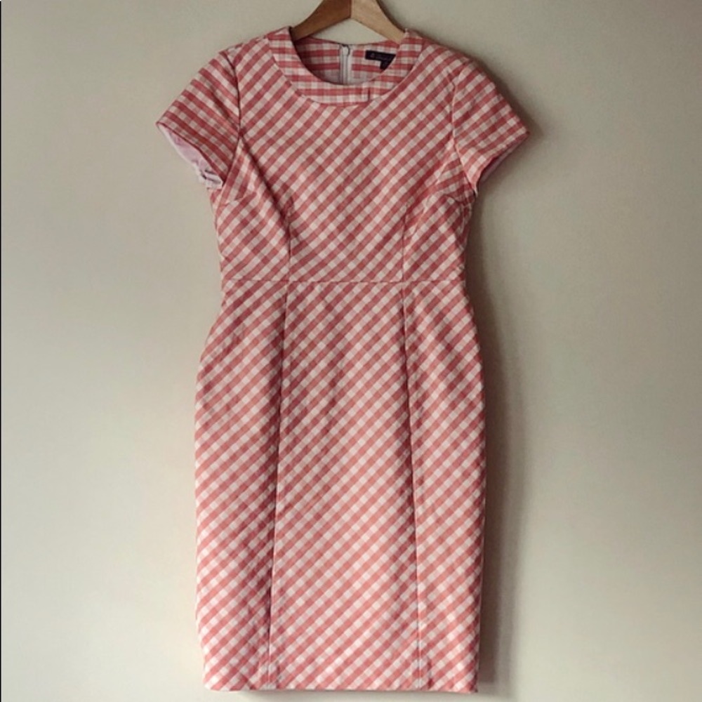 Brooks Brothers Pink Gingham Sheath Dress